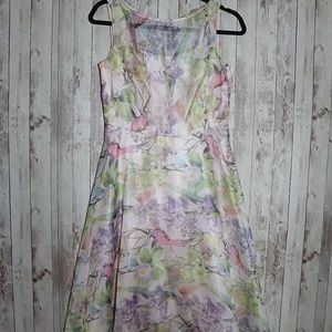 Floral Sheer Floral Print Dress